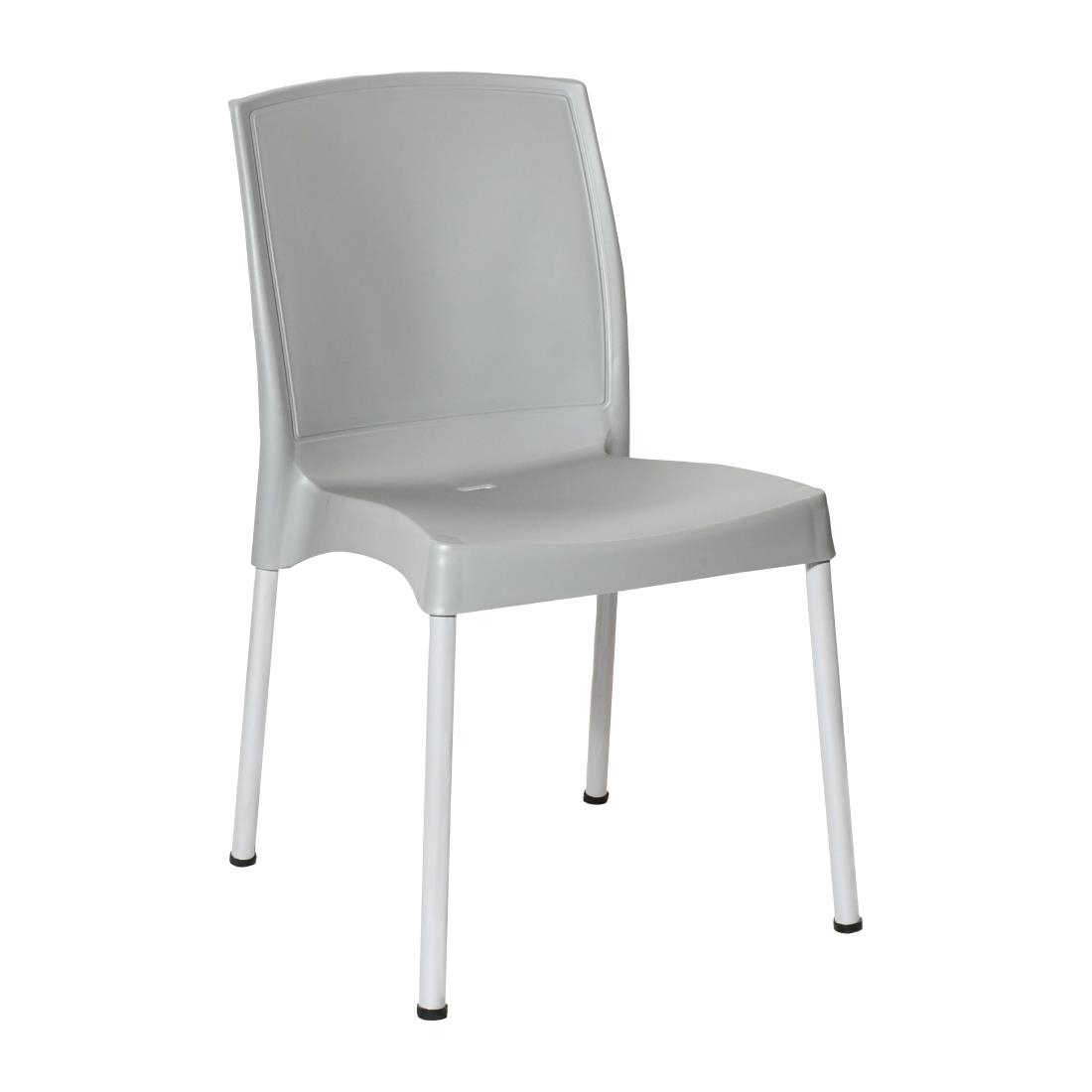 Bolero Elements Polypropylene Plain Side Chairs Grey (4 Pack)