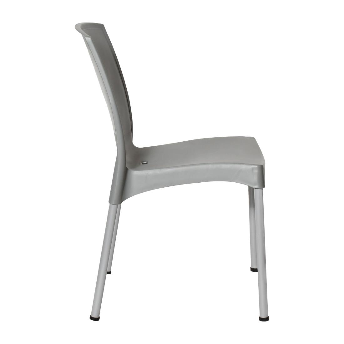 Bolero Elements Polypropylene Plain Side Chairs Grey (4 Pack) - Image 5