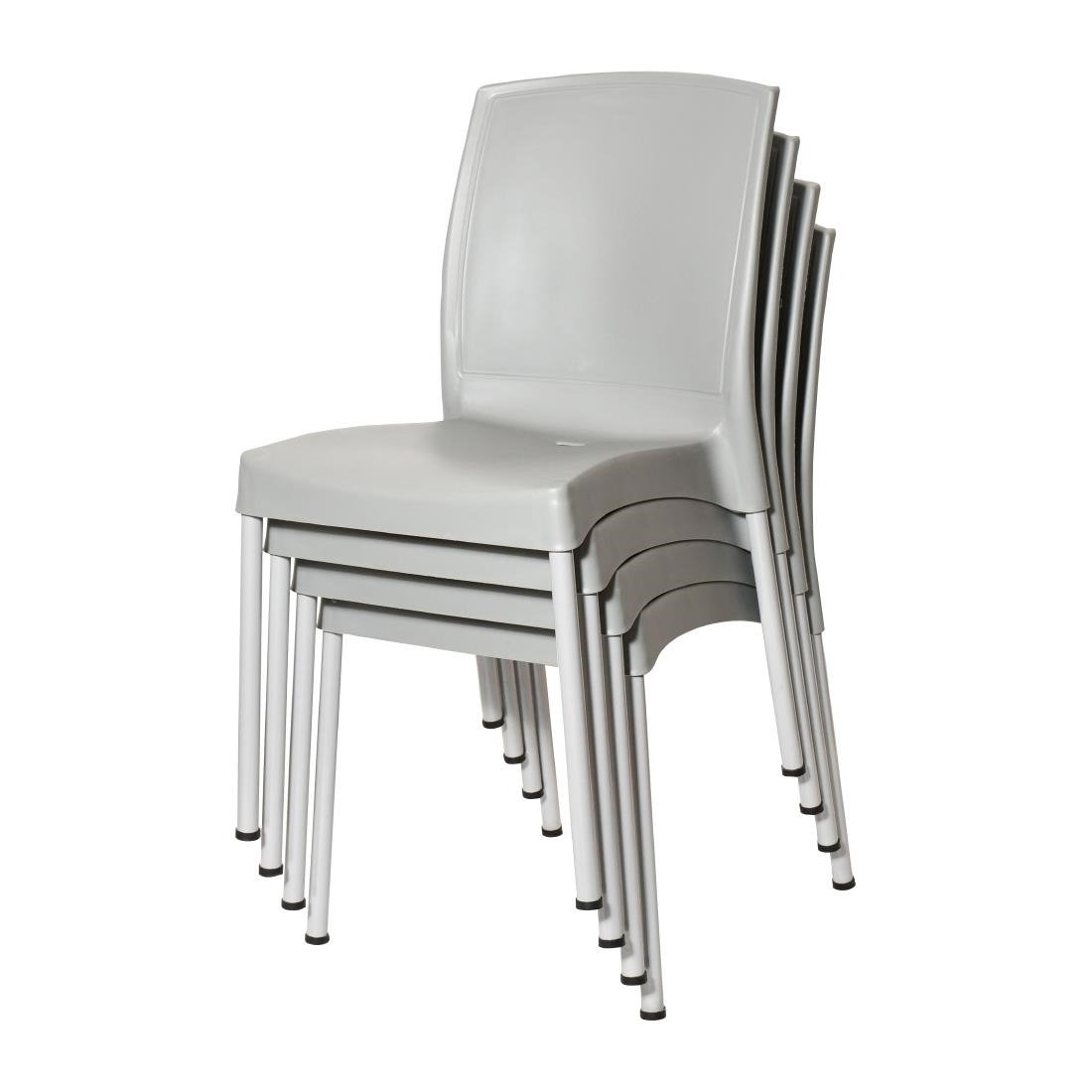 Bolero Elements Polypropylene Plain Side Chairs Grey (4 Pack) - Image 6