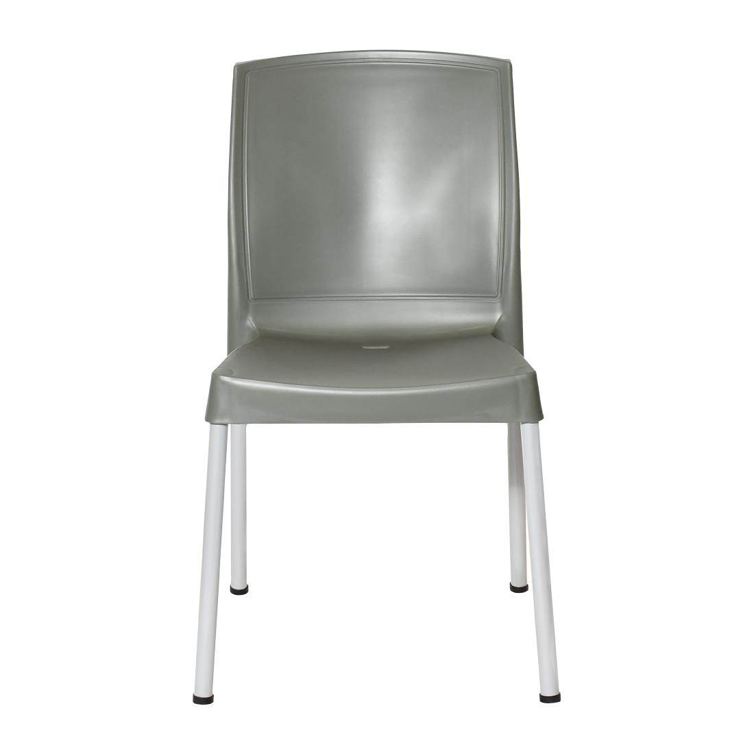 Bolero Elements Polypropylene Plain Side Chairs Olive Green (4 Pack) - Image 2