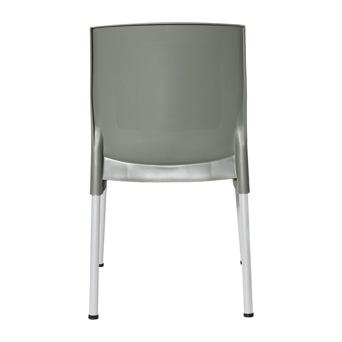 Bolero Elements Polypropylene Plain Side Chairs Olive Green (4 Pack) - Image 4