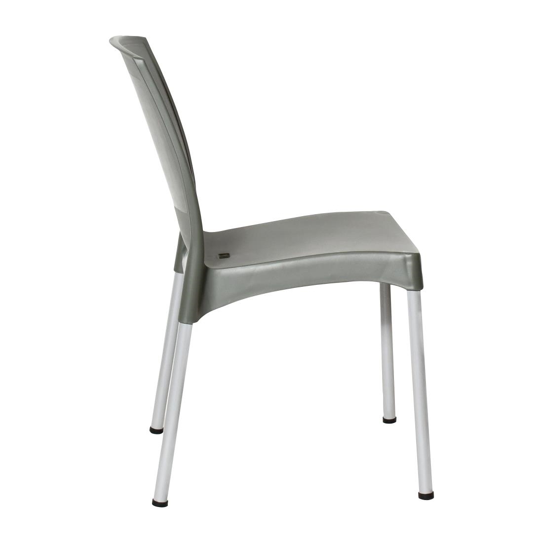 Bolero Elements Polypropylene Plain Side Chairs Olive Green (4 Pack) - Image 5