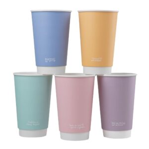 Vegware Feel Good Double Wall Pastel Hot Cups 16oz (400 Pack)