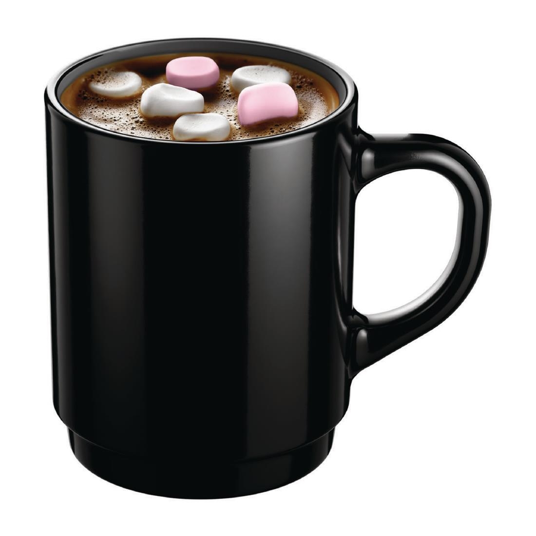 Arcoroc Opal Stackable Mugs Black 250ml (6 Pack) - Image 3