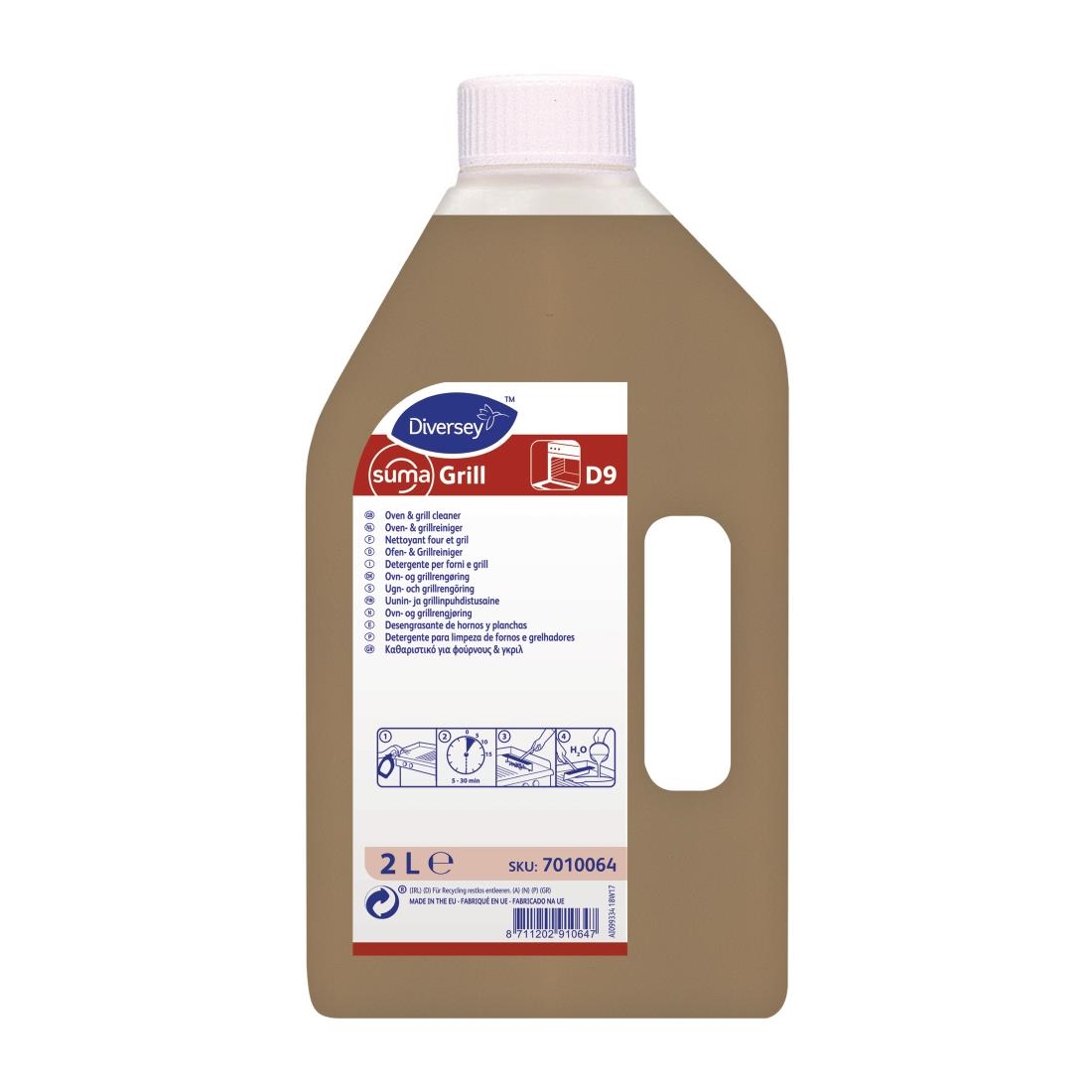 Diversey Suma Grill D9 Heavy Duty Oven & Grill Cleaner 2Ltr (6 Pack)