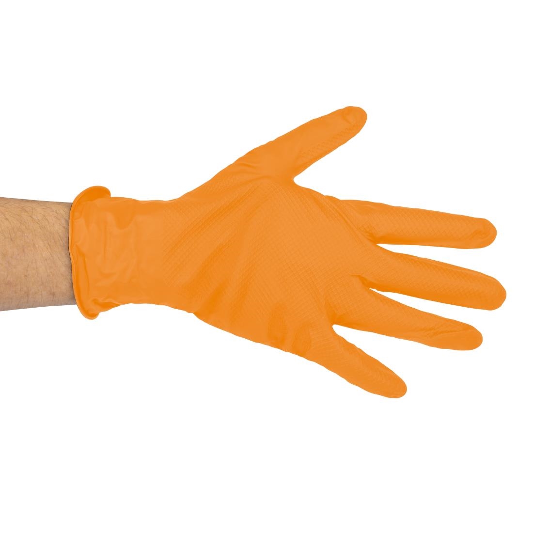 Grippaz HD Nitrile Powder-Free Disposable Gloves Orange 10/XL (50 Pack) - Image 2
