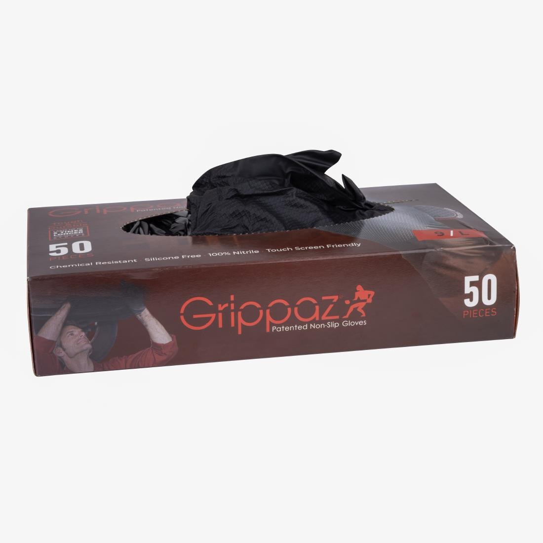Grippaz HD Nitrile Powder-Free Disposable Gloves Black 10/XL (50 Pack) - Image 6