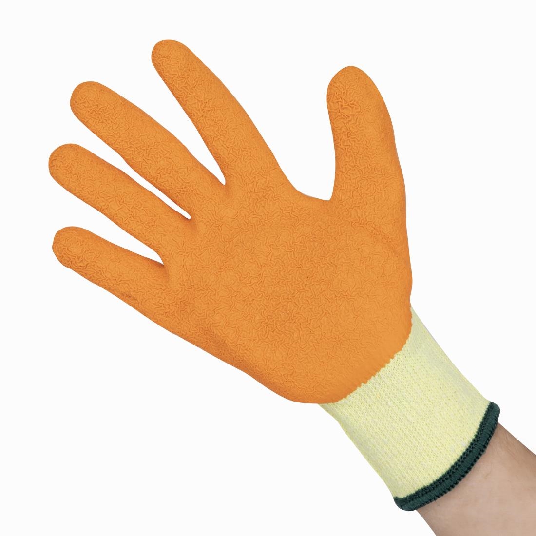 KeepSAFE GLO107 Latex Palm Gloves Orange 10 (10 Pack)