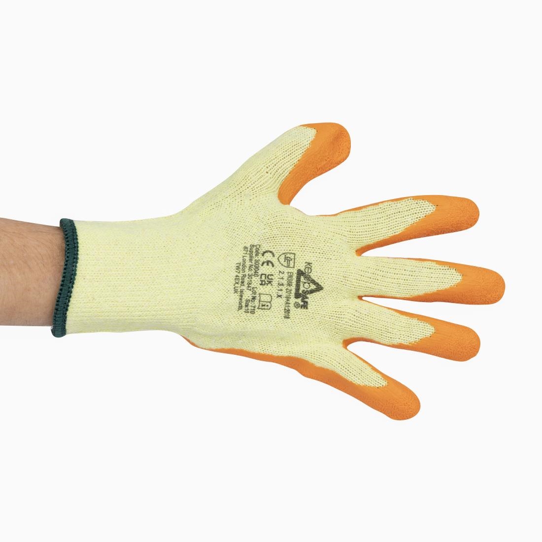 KeepSAFE GLO107 Latex Palm Gloves Orange 10 (10 Pack) - Image 2