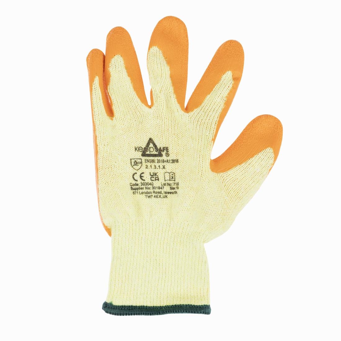 KeepSAFE GLO107 Latex Palm Gloves Orange 10 (10 Pack) - Image 4