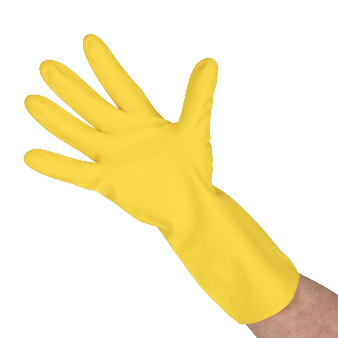 Ansell AlphaTec 87-190 Econohands Rubber Gloves Yellow L (12 Pack)