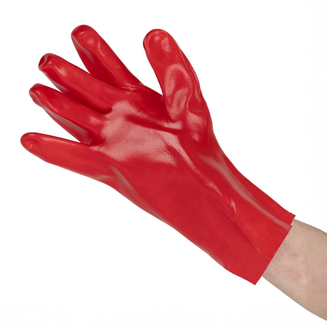KeepSAFE PVC Coated Gauntlets Red 35cm Size 9 (12 Pack)