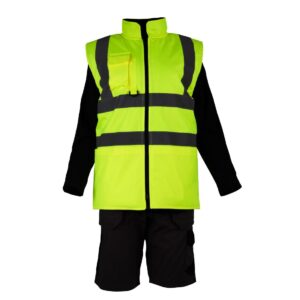 KeepSAFE Hi Vis Bodywarmer Reversible Yellow 2XL