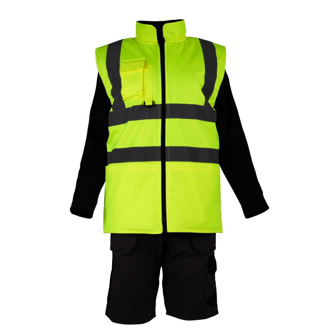 KeepSAFE Hi Vis Bodywarmer Reversible Yellow 2XL