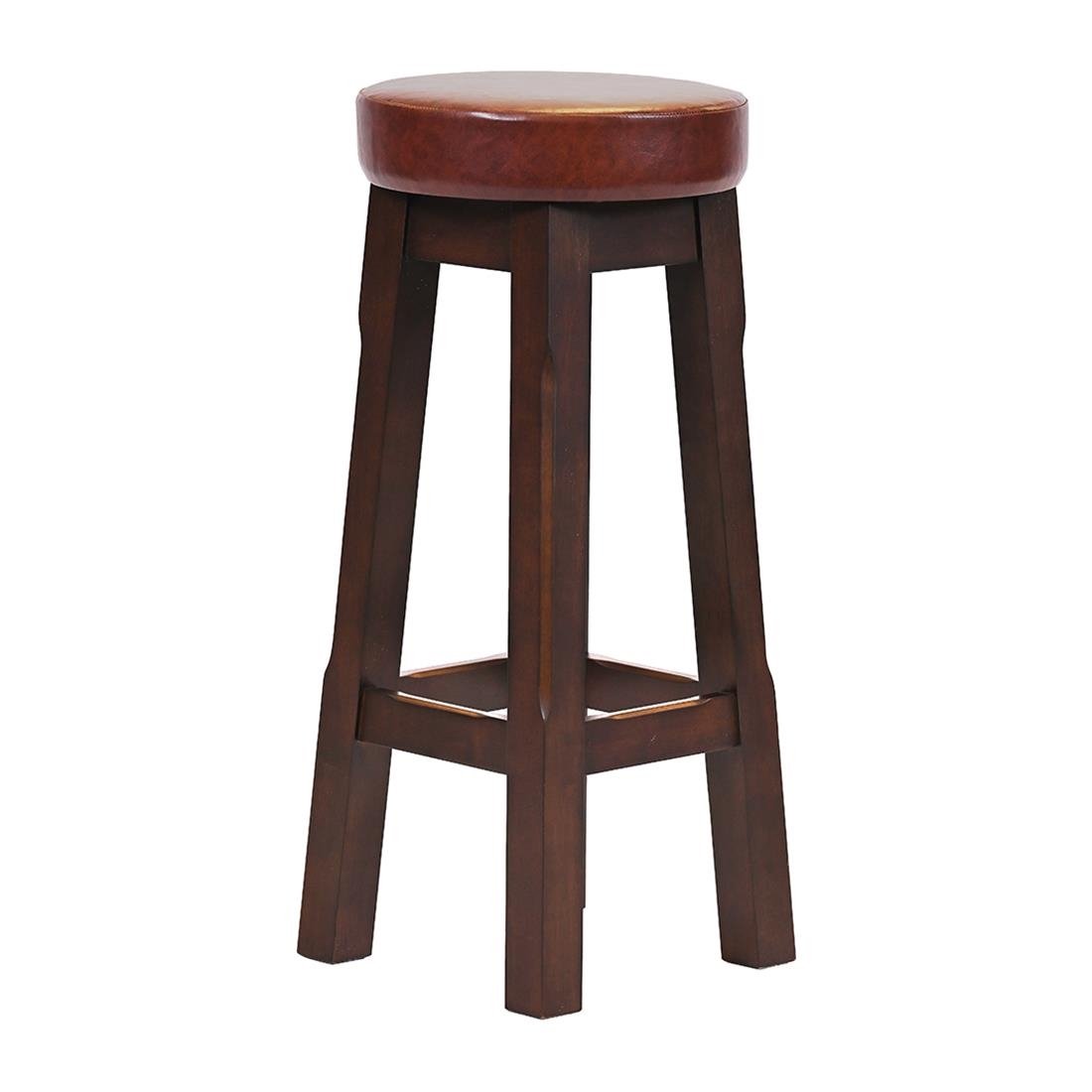 Everyday Wessex Dark Walnut High Stool with Bison Espresso Seat (2 Pack) - Image 2