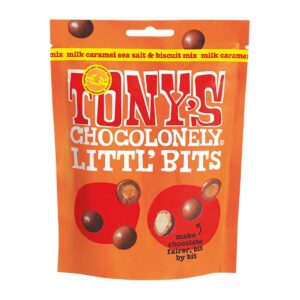 Tony's Chocolonely Littl' Bits Milk Caramel Sea Salt Biscuit Mix 100g (8 Pack)