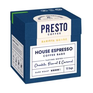 Presto Coffee House Espresso Coffee Bags Enveloped 8g (10 Pack)