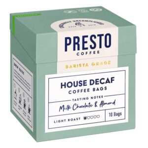 Presto Coffee House Decaf Coffee Bags Enveloped 8g (10 Pack)