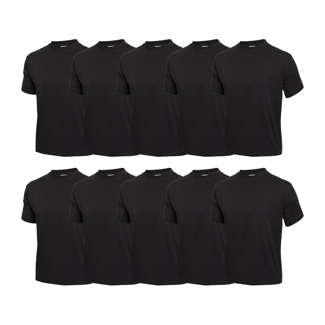 Nisbets Essentials T-Shirt Black Large (10 Pack)