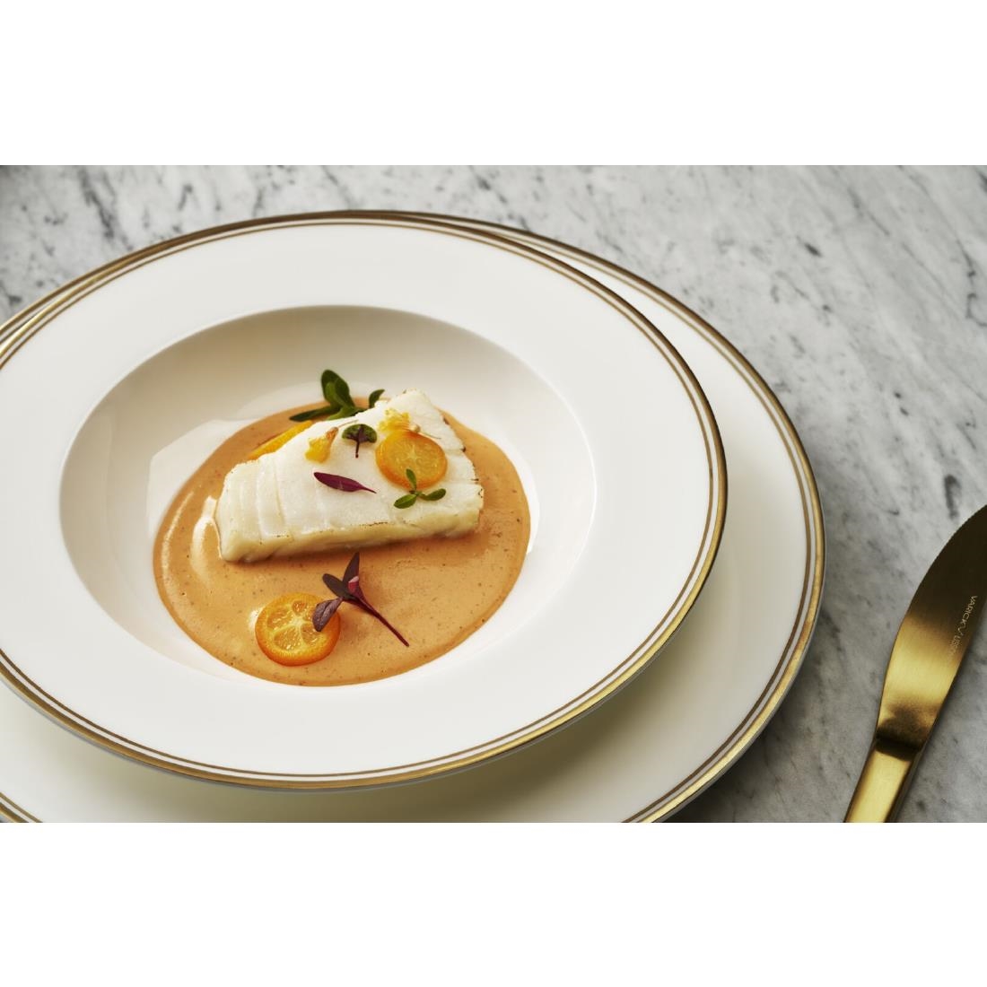 William Edwards Burnished Gold Classic Large Rim Bowls 280mm (6 Pack) - Image 2