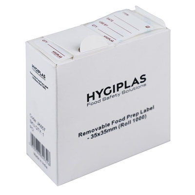 Hygiplas Removable Food Prep Labels 35x35mm (1000 Pack) - Image 2
