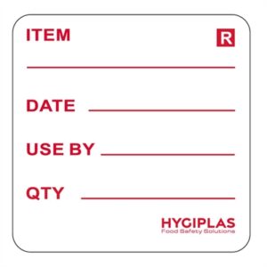 Hygiplas Removable Food Prep Labels 35x35mm (1000 Pack)