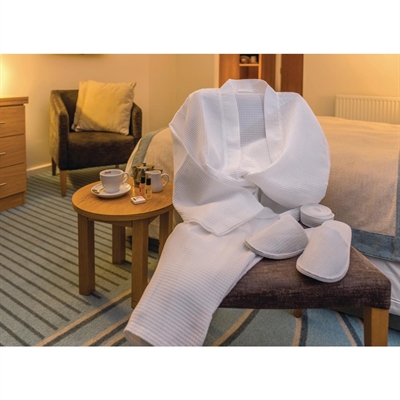 Mitre Essentials Honeycomb Bathrobe White XL - Image 2