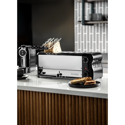Rowlett Esprit 6 Slot Toaster Jet Black with Duraheat Elements & Sandwich Cage - Image 3