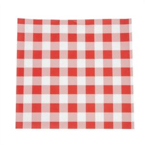 Greaseproof Paper Sheets Red Gingham 250 x 250mm (200 Pack)