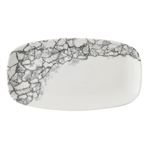 Churchill Kintsugi Accents Quartz Black Chefs Oblong Plate 352 x187mm (Pack of 6)