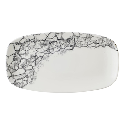Churchill Kintsugi Accents Quartz Black Chefs Oblong Plate 352 x187mm (Pack of 6)