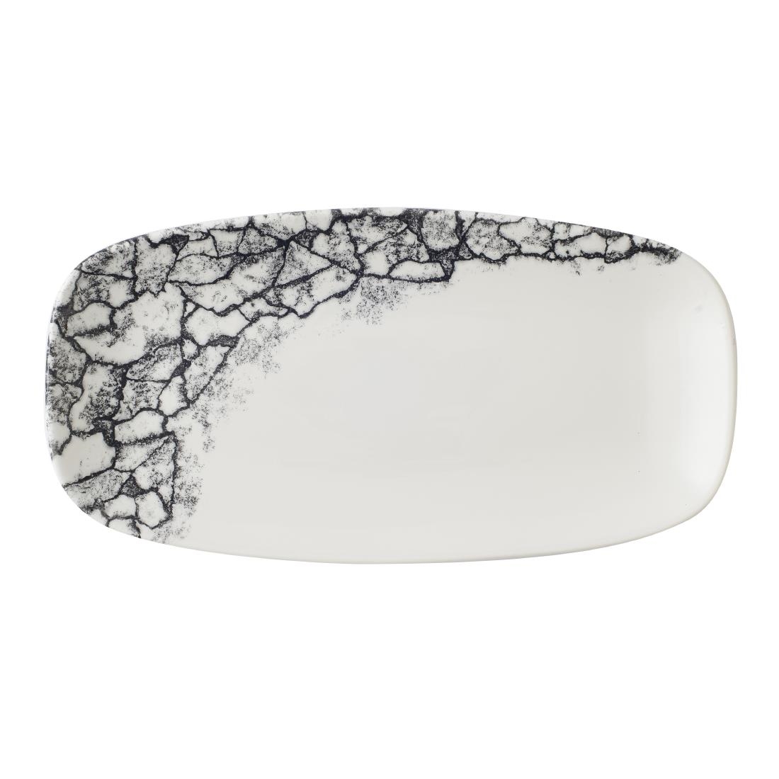 Churchill Kintsugi Accents Quartz Black Chefs Oblong Plate 298 x 152mm (Pack of 12)