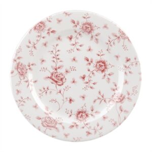 Churchill Vintage Prints Rimmed Plates Cranberry Rose Chintz 305mm (6 Pack)
