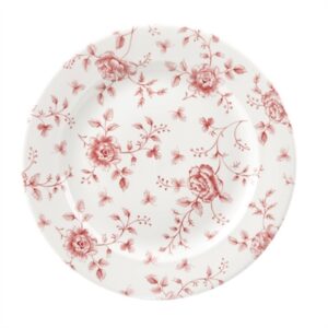 Churchill Vintage Prints Rimmed Plates Cranberry Rose Chintz 276mm (6 Pack)