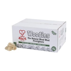 Big K Woodies Natural Wood Wool Firelighters FSC 2Kg