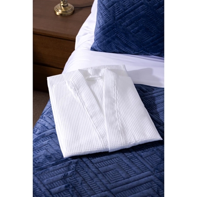 Mitre Essentials Honeycomb Bathrobe White XL - Image 4