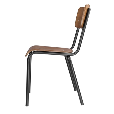 Bolero Cantina Side Chairs with Dark Wooden Seat Pad (4 Pack) - Image 2