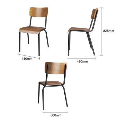 Bolero Cantina Side Chairs with Dark Wooden Seat Pad (4 Pack) - Image 5