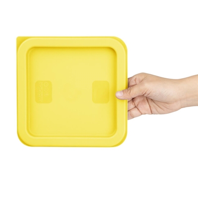 Hygiplas Square Food Storage Container Lid Yellow Small - Image 4