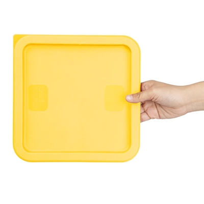 Hygiplas Square Food Storage Container Lid Yellow Medium - Image 4