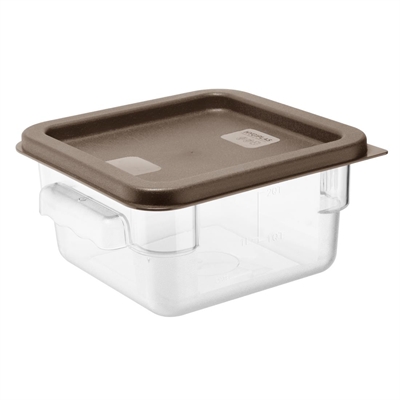 Hygiplas Square Food Storage Container Lid Brown Small - Image 5