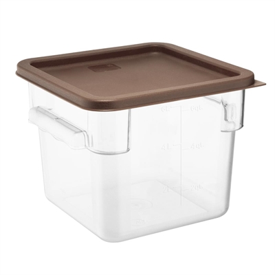 Hygiplas Square Food Storage Container Lid Brown Medium - Image 5