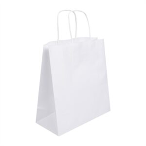 Fiesta Recyclable Twist Handle White Paper Bags Medium (250 Pack)
