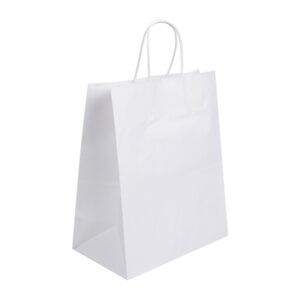 Fiesta Recyclable Twist Handle White Paper Bags Large (250 Pack)