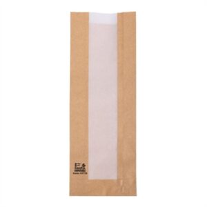 Fiesta Compostable Baguette Bags with Glassine Window 300x100x60mm (Pack 1000)