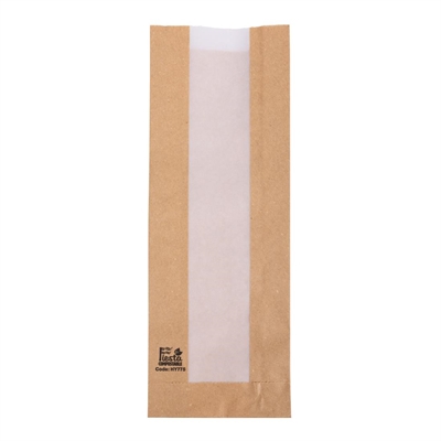 Fiesta Compostable Baguette Bags with Glassine Window 300x100x60mm (Pack 1000)