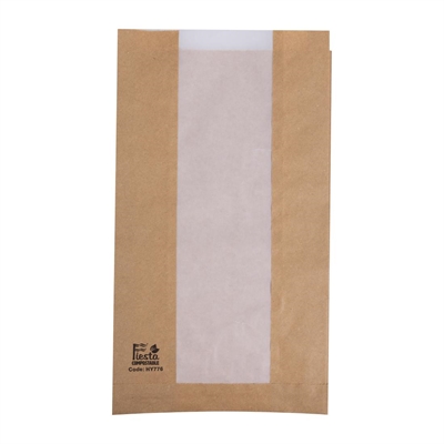 Fiesta Compostable Bread Bags with Glassine Window 320x180x40mm (Pack 1000)