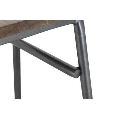 Bolero Cantina Compact Bar Stools with Mango Wood Seat Pad Gunmetal (4 Pack) - Image 3
