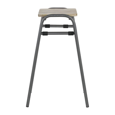 Bolero Cantina Compact Bar Stools with Mango Wood Seat Pad Gunmetal (4 Pack) - Image 5