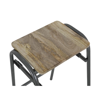 Bolero Cantina Compact Bar Stools with Mango Wood Seat Pad Gunmetal (4 Pack) - Image 7